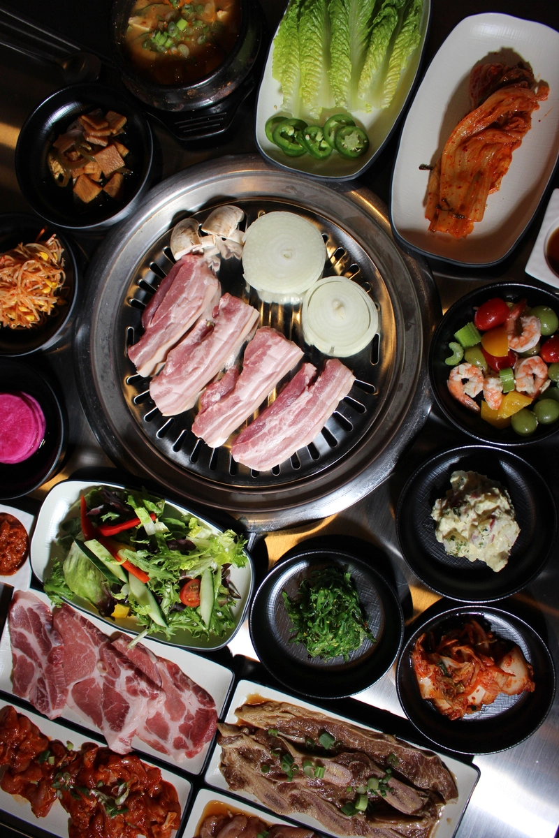 SIZZLE Korean BBQ spread